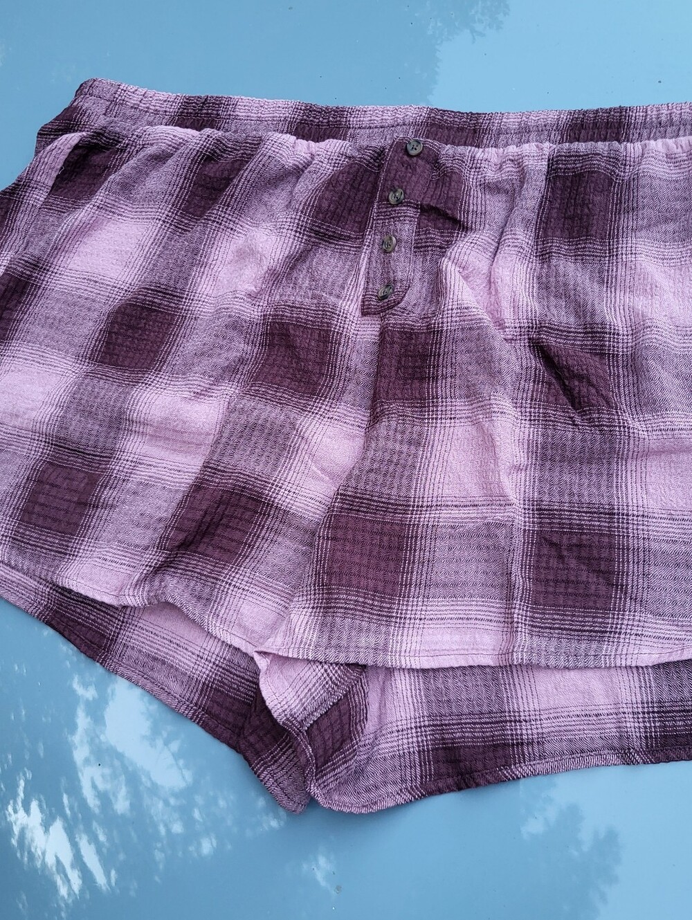 TORRID Womens Button Short Sleeve Shirt Plaid Purple Pink With Sleep Shorts 4x - Picture 3 of 7